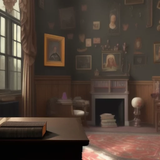 2606145877-background image of the room of enid and wednesday Addams at nevermore academy in the Netflix serie by Tim Burton.webp